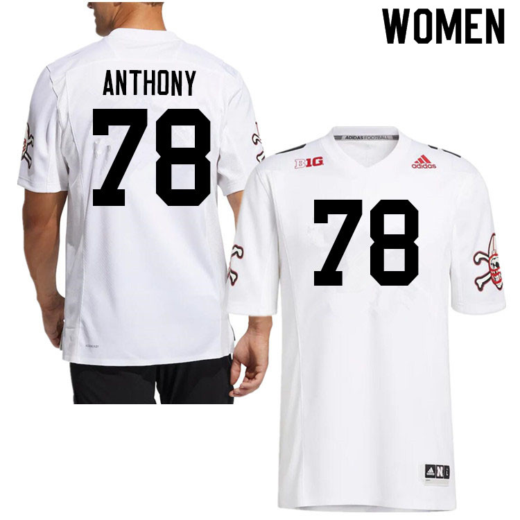 Women #78 Hunter Anthony Nebraska Cornhuskers College Football Jerseys Sale-Strategy - Click Image to Close